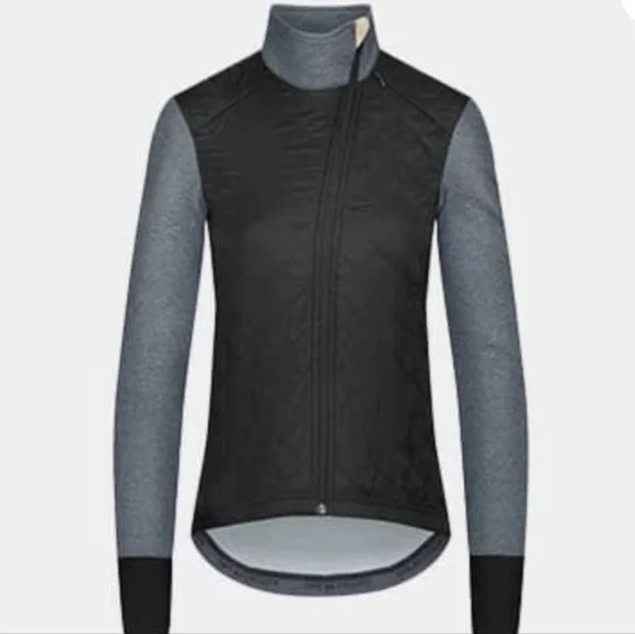 Cafe du Cycliste Heidi Jacket Women Medium Black Gray Insulated Winter Cycling - Picture 3 of 12